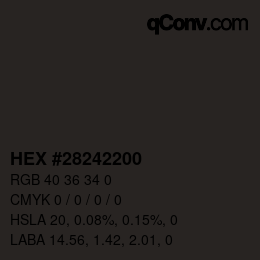 Color code: HEX #28242200 | qconv.com