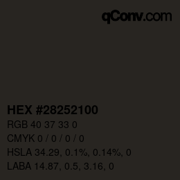 Color code: HEX #28252100 | qconv.com