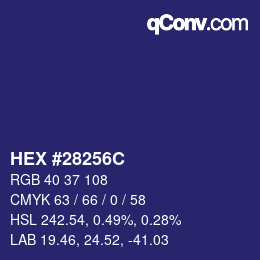 Color code: HEX #28256C | qconv.com