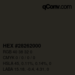 Color code: HEX #28262000 | qconv.com