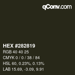 Color code: HEX #282819 | qconv.com