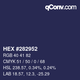 Color code: HEX #282952 | qconv.com