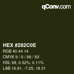 Color code: HEX #282C0E | qconv.com