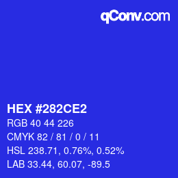 Color code: HEX #282CE2 | qconv.com
