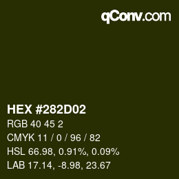Color code: HEX #282D02 | qconv.com