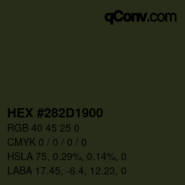 Color code: HEX #282D1900 | qconv.com
