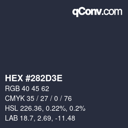 Color code: HEX #282D3E | qconv.com