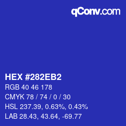 Color code: HEX #282EB2 | qconv.com