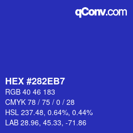 Color code: HEX #282EB7 | qconv.com