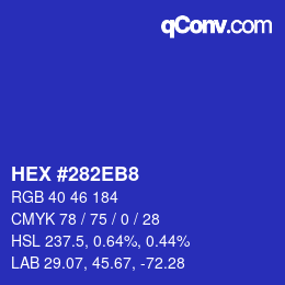 Color code: HEX #282EB8 | qconv.com