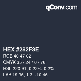 Color code: HEX #282F3E | qconv.com