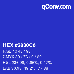 Color code: HEX #2830C6 | qconv.com