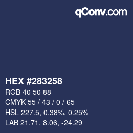 Color code: HEX #283258 | qconv.com