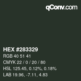 Color code: HEX #283329 | qconv.com