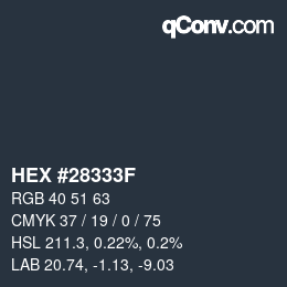 Color code: HEX #28333F | qconv.com