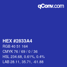 Color code: HEX #2833A4 | qconv.com