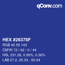 Color code: HEX #28378F | qconv.com