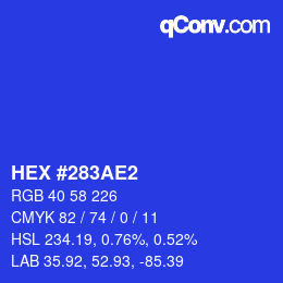 Color code: HEX #283AE2 | qconv.com