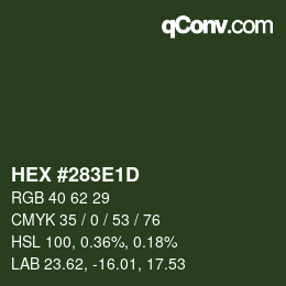 Color code: HEX #283E1D | qconv.com