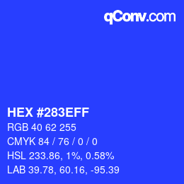カラーコード: HEX #283EFF | qconv.com