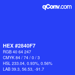 カラーコード: HEX #2840F7 | qconv.com