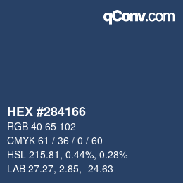 カラーコード: HEX #284166 | qconv.com