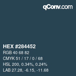 Color code: HEX #284452 | qconv.com