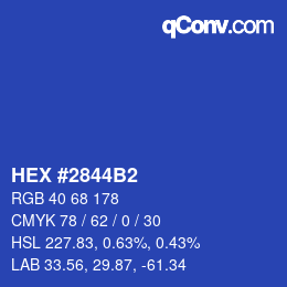 カラーコード: HEX #2844B2 | qconv.com