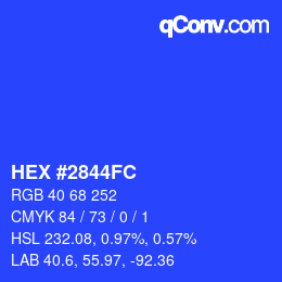 カラーコード: HEX #2844FC | qconv.com