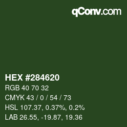 Código de color: HEX #284620 | qconv.com