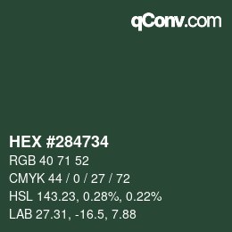 Color code: HEX #284734 | qconv.com