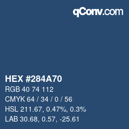 Color code: HEX #284A70 | qconv.com