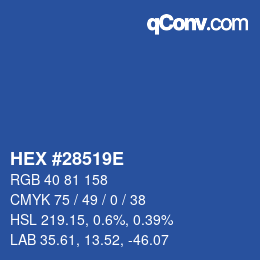 Color code: HEX #28519E | qconv.com