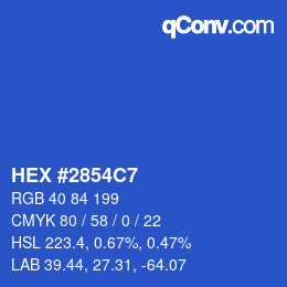 Color code: HEX #2854C7 | qconv.com