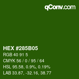 カラーコード: HEX #285B05 | qconv.com