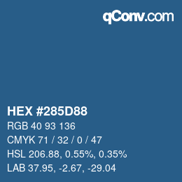 Color code: HEX #285D88 | qconv.com