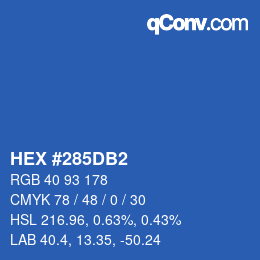 カラーコード: HEX #285DB2 | qconv.com
