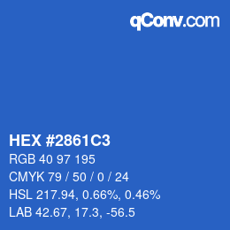 カラーコード: HEX #2861C3 | qconv.com