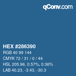 颜色代码: HEX #286390 | qconv.com