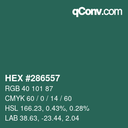 Color code: HEX #286557 | qconv.com
