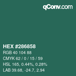 Color code: HEX #286858 | qconv.com
