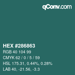 Color code: HEX #286863 | qconv.com
