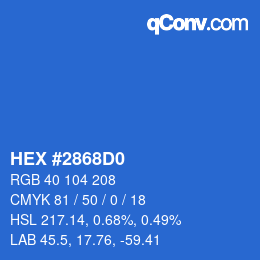 カラーコード: HEX #2868D0 | qconv.com