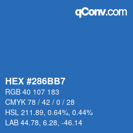 カラーコード: HEX #286BB7 | qconv.com