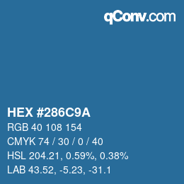 Color code: HEX #286C9A | qconv.com