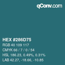 Color code: HEX #286D75 | qconv.com