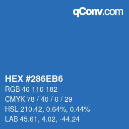 カラーコード: HEX #286EB6 | qconv.com