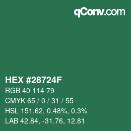 Color code: HEX #28724F | qconv.com