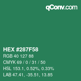 Color code: HEX #287F58 | qconv.com