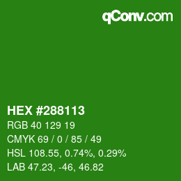 Color code: HEX #288113 | qconv.com